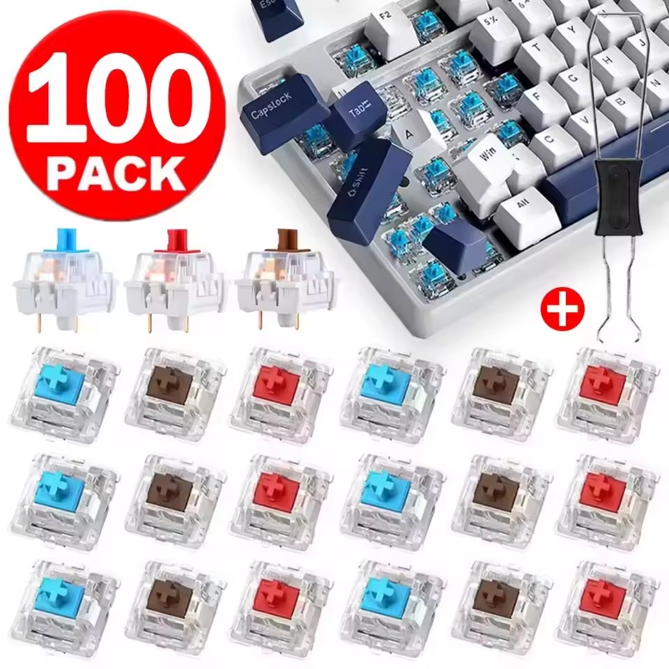 Mechanical Keyboard - 10-30 szt. 3-pinowe niebieskie, czerwone, brązowe