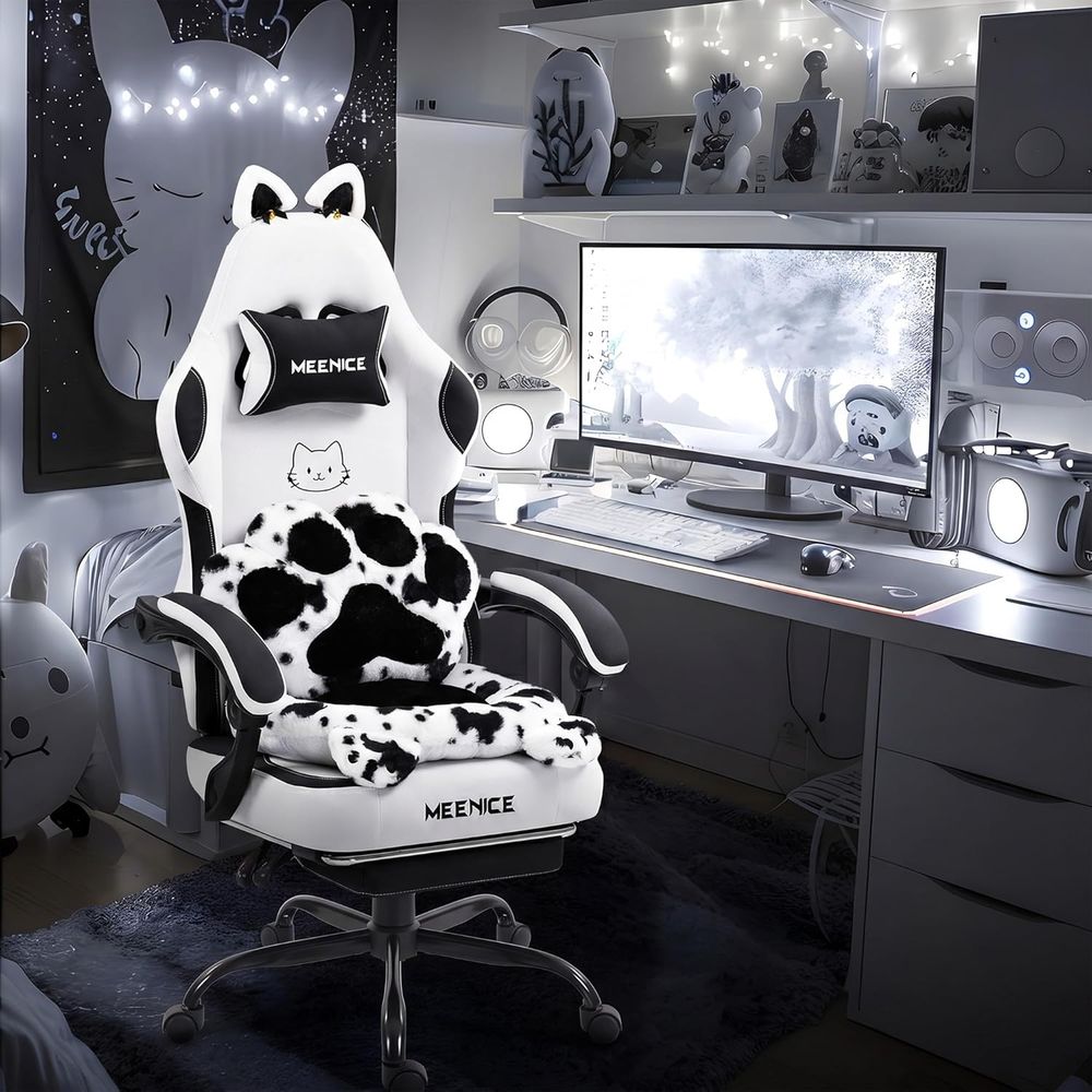 Pc Gaming Chair - Urocze krzesło gamingowe z kocimi uszami