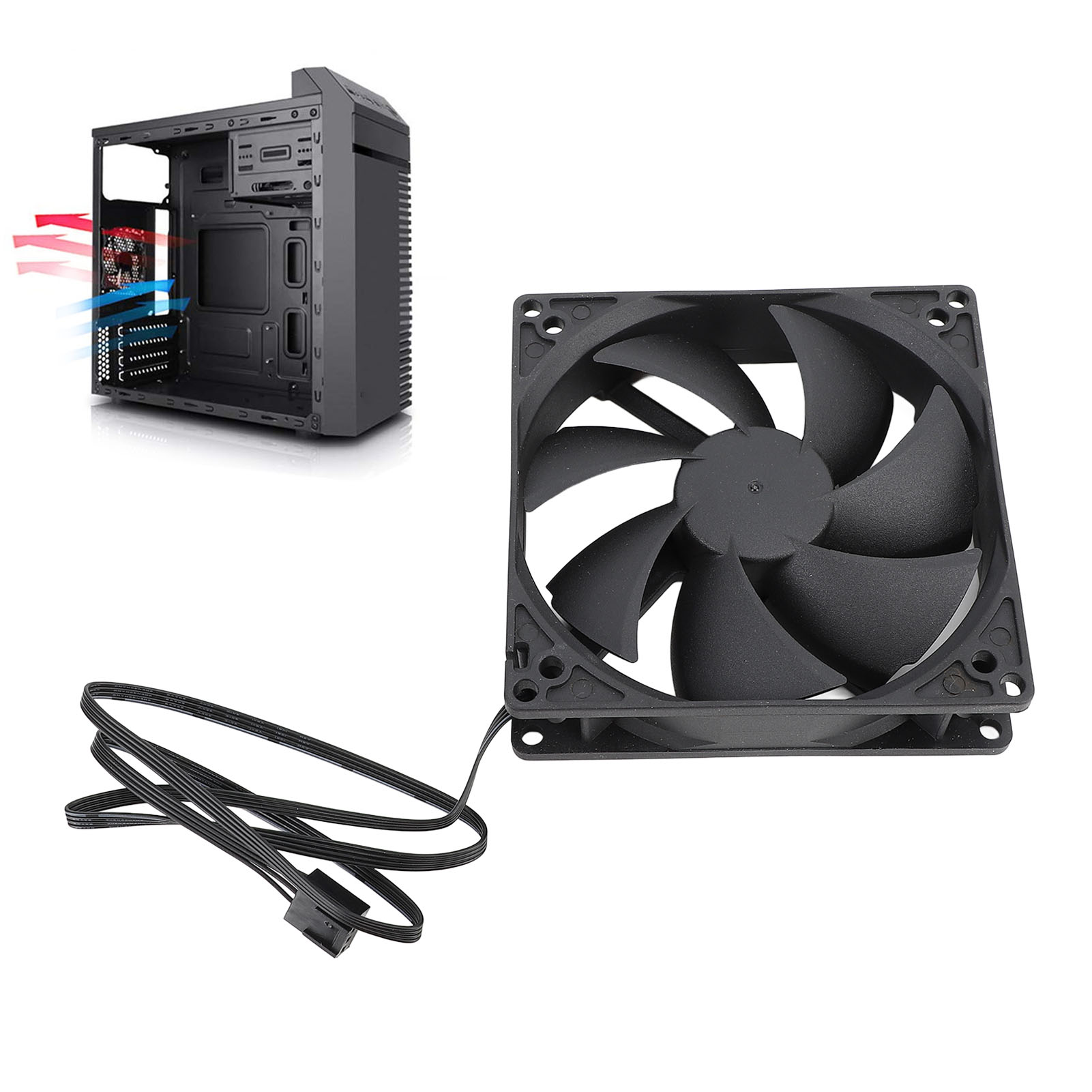 Pc Case Fan - Wentylator obudowy PC PWM 100mm, podwójne