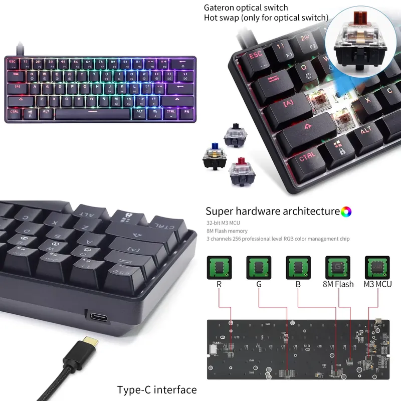 Mechanical Keyboard - Dropshippingowa klawiatura mechaniczna Skyloong Gk61 Sk61