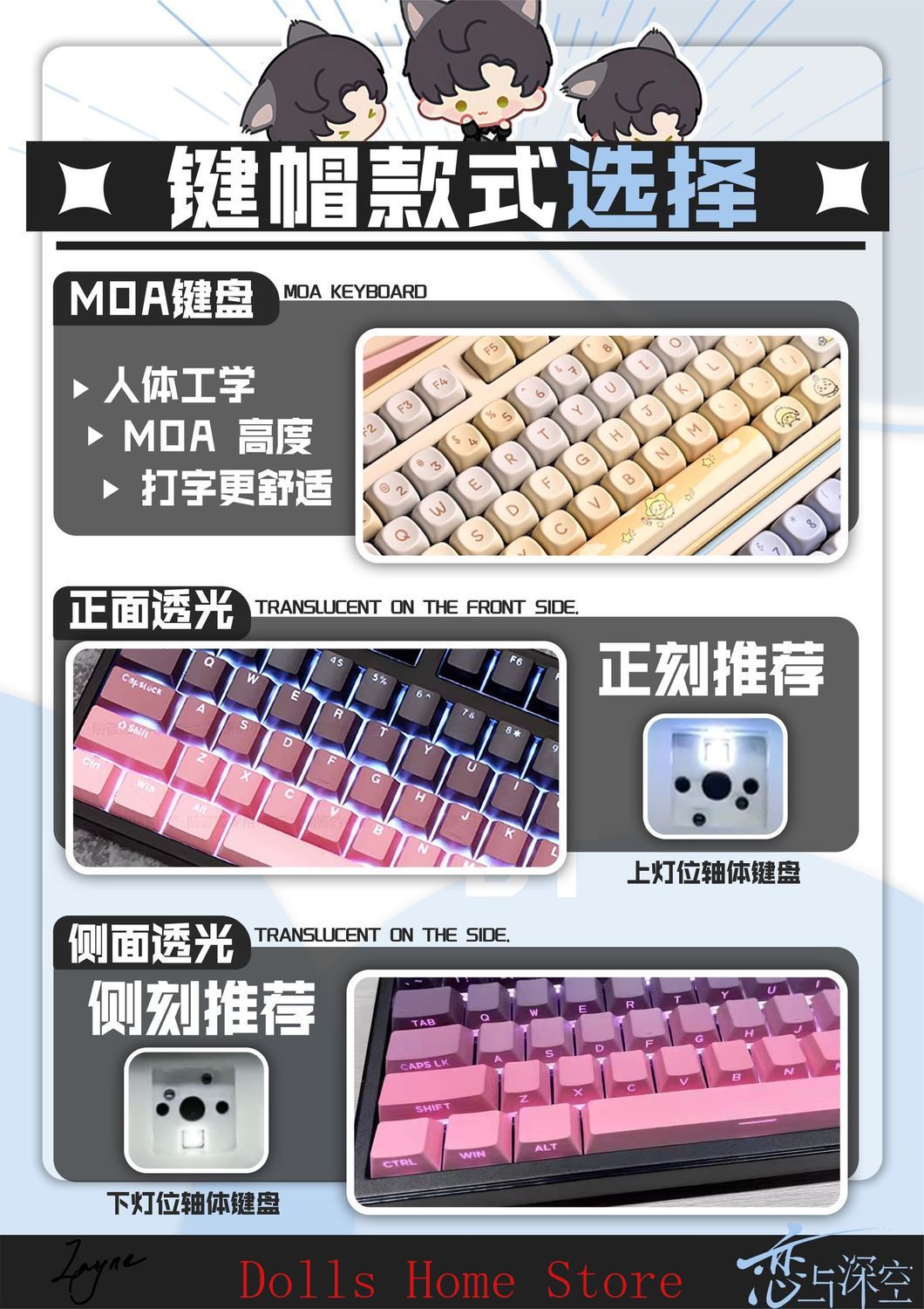 Anime Love and Deepspace Zayne – Mechanical Keyboard recenzja i cena