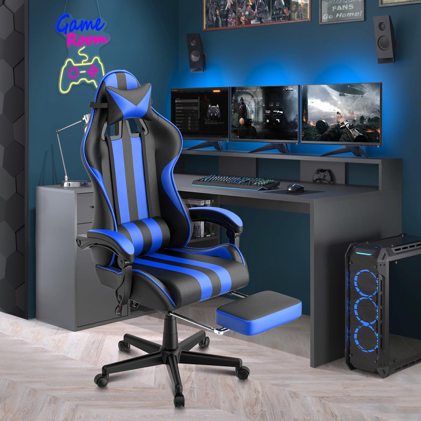 Niebieskie krzesła gamingowe z – Pc Gaming Chair recenzja i cena