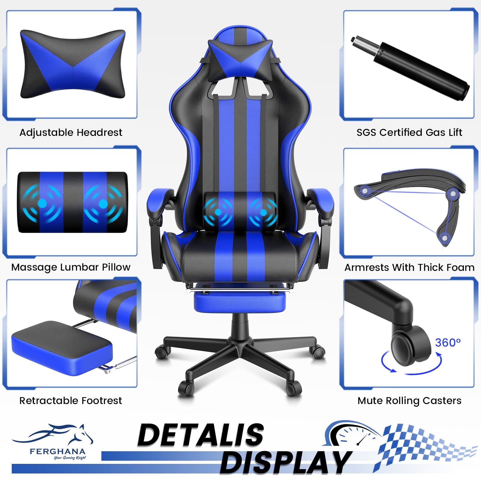 Niebieskie krzesła gamingowe z – Pc Gaming Chair recenzja i cena